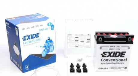 12N9-4B-1 EXIDE Акумулятор 9Ah-12v Exide (12N9-4B-1) (135х75х139) L, EN85