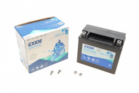 AGM12-10 EXIDE Акумуляторная батарея 10Ah/150A (150x87x130/+L/B0) (AGM) (мото) EXIDE AGM12-10