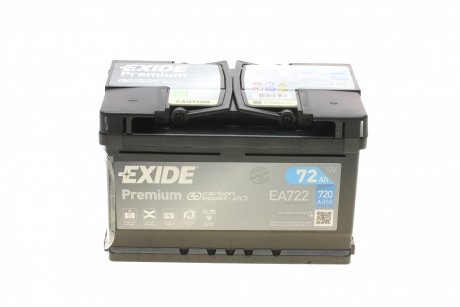 EA722 EXIDE АКБ 6СТ-72 R+ (пт720) (необслуж) (низкий) Premium Exide