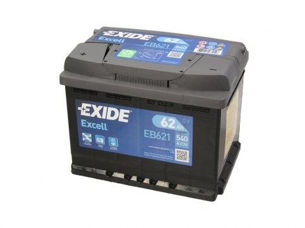EB621 EXIDE АКБ 6СТ-62 L+ (пт540) (необслуж) EXCELL Exide