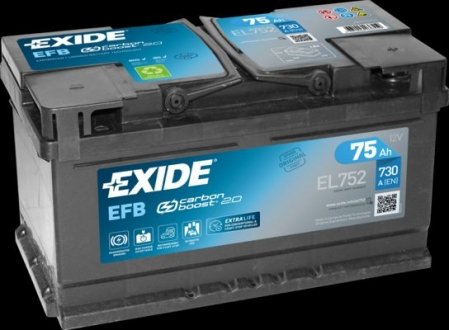 EL752 EXIDE Стартерна батарея (акумулятор) EXIDE EL752