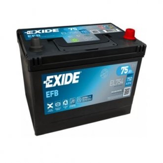 EL754 EXIDE Акумуляторна батарея 75Ah/750A (270x173x222/+R/B0) (Start-Stop EFB) Азія EXIDE EL754