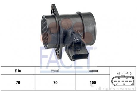 10.1212 FACET Расходомер воздуха (5 конт.) SKODA SUPERB/VW PASSAT 1.8 00-08 (10.1212) FACET