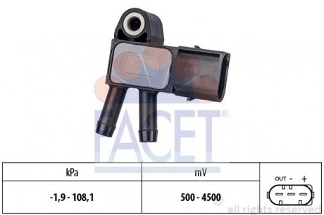 10.3294 FACET Датчик давления выхлопных газов M646/651 06- (10.3294) FACET