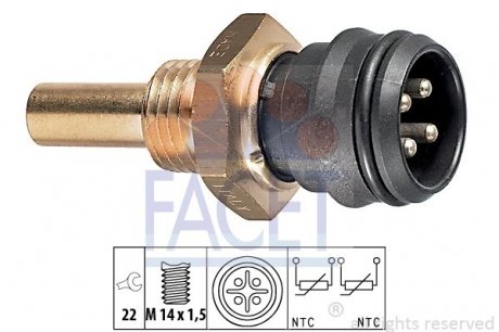 7.3151 FACET Датчик температуры MB W201/W124/ W126/W140 1.8-5.5 82-01 (7.3151) FACET