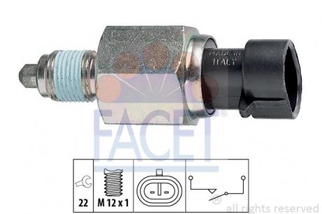 7.6196 FACET Датчик заднего хода 1.6 D Multijet 10- (7.6196) FACET