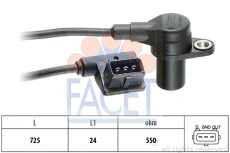 9.0130 FACET Датчик коленвала BMW 3 (E36)/5 (E34) 2.0/2.5 89-99