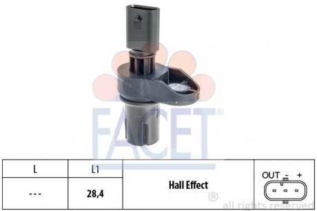 9.0757 FACET Датчик оборотов коленвала вала BMW 1/2/3/4/5/6/7/X1/X3/X4/X5/X6 1.6-3.0 d 03-> (9.0757) FACET