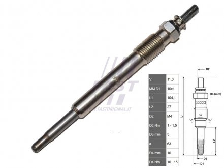 FT82732 FAST Свеча накаливания Fiat/Citroen/Peugeot 2.0HDI