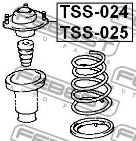 TSS-025 FEBEST Опора заднего амортизатора