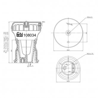 FEBI Пневмоподушка IVECO 108034