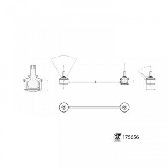 175656 FEBI BILSTEIN Тяга стабілізатора (переднього) (R) Tesla Model S 12- (L=201mm) FEBI BILSTEIN 175656