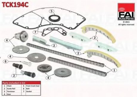 TCK194C Fischer Automotive One (FA1) К-кт цепи ГРМ (полный-верхний+нижний TCK194NG+TCK195NG) ) ГРМ CITROEN JUMPER 3.0HDi 06- FIAT DUCATO 3.0HDi 10- IVECO DAILY III 04-06