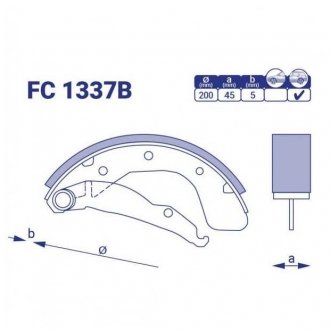 FRICO DAEWOO БАРАБАННЫЕ КОЛОДКИ (щоки) гальмівні задние Lanos, Nexia,Nubira I Opel Astra F,G, Vectra A ZAZ Forza FC 1337B