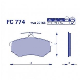 FC 774 FRICO FRICO Тормозные колодки перед. VW Golf II, III, Passat SEAT