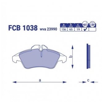 FCB 1038 FRICO FRICO Тормозные колодки перед(сис. ATE).DB Sprinter 208-314,Vito 108-114 VW LT 96-