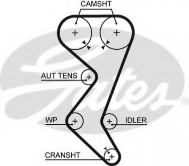 5528XS Gates Пасок ГРМ Fiat/PSA 1.8 16V/2.0 16V 00-