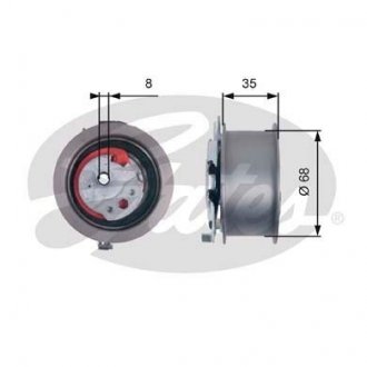 T43181 Gates Ролик паска приводного Audi A4, TT Skoda Octavia, Superb VW Golf V, Passat, Tiguan 2.0TDI 03.05-