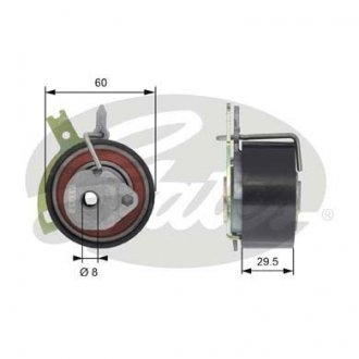 T43186 Gates T43186 (7784-21153) Натяжний ролик ременя ГРМ GATES POWERGRIP TENSIONER