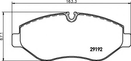 8DB355005-521 HELLA Тормозные колодки перед. Sprinter/Crafter 06-