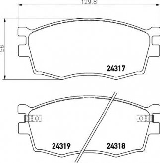 8DB 355 006-951 HELLA Гальмівні колодки дискові перед. Hyundai Accent 1.4/1.6/Kia Rio II 1.4/1.6 05-