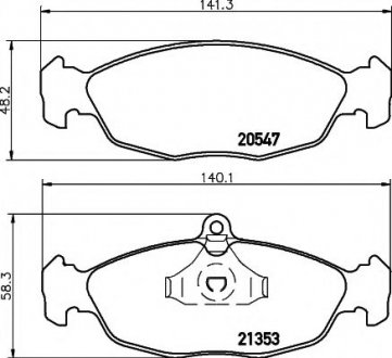 8DB355007-531 HELLA Колодки тормозные передние Astra F/Combo 91-01 (ATE)