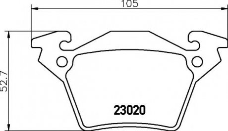 8DB355008-641 HELLA Колодки тормозов. диск. зад. DB Vito 97-