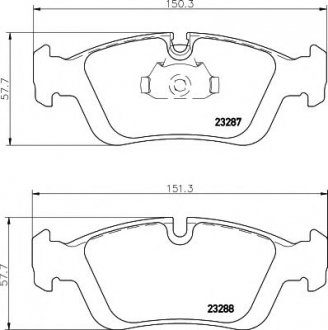 8DB355008-741 HELLA Гальмівні колодки передні BMW 3 (E36/E46) 90-09 (ATE)