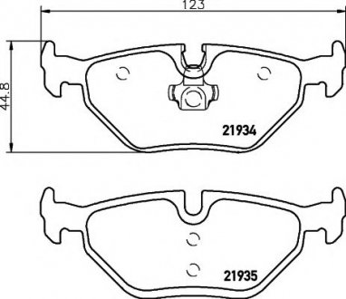 8DB355008-761 HELLA Тормозные колодки зад. BMW 3 (E46)/SAAB 9-5/ROVER 75 96-09 (ATE)