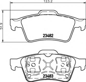 8DB355009-121 HELLA Тормозные колодки зад. Connect 02-13