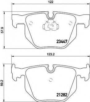 8DB355009-331 HELLA Тормозные колодки зад. BMW 3(E46)/7(E38)/X5(E53) 94-11 (ATE) (122x58,2x17,3)