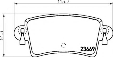 8DB 355 009-421 HELLA Тормозной колодки диск. задн. Renault Master 98- /Nissan Interstar 02- /Opel Movano 98-