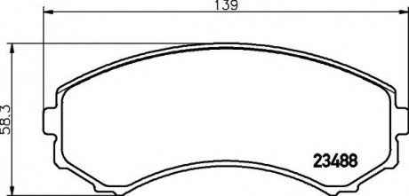 8DB355009461 HELLA Колодки тормозные дисковые комплект; передняя.