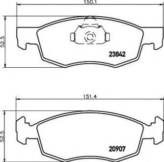 8DB 355 010-321 HELLA Тормозные колодки дисковые перед. Fiat Doblo 1,2-1,9JTD 01-