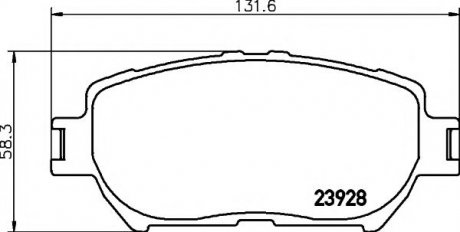 8DB 355 010-431 HELLA Гальмівні колодки дискові перед. Toyota Camry (V30) 2.0-3.0 V6 01-