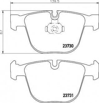 8DB355010-751 HELLA Тормозные колодки зад. BMW 5 (E60)/7 (E65) 02-10 (ATE)