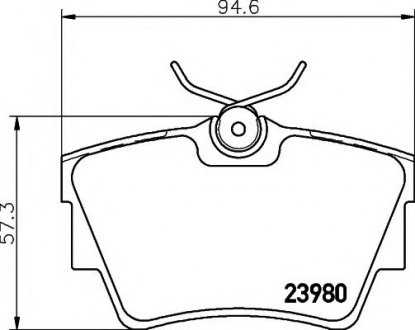 8DB355010-761 HELLA Гальмівні колодки зад. Trafic/Vivaro 01-