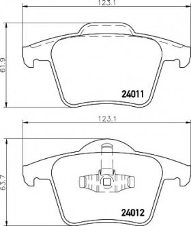 8DB355010-801 HELLA Тормозные колодки зад. Volvo XC90 02-10 (ATE)