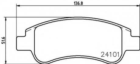 8DB355011-521 HELLA Тормозные колодки перед. Berlingo/Partner 01- (Bosch)