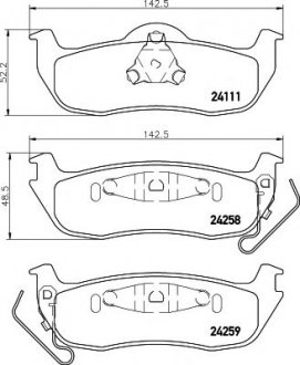 8DB355012-181 HELLA Колодки тормозные задние. Grand Cherokee/Commander/QX56 03-13