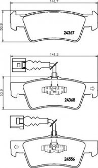 8DB355012-441 HELLA Колодки тормозов. VW Touareg 2.5/Porsche Cayenne 3.2 зад. 02-