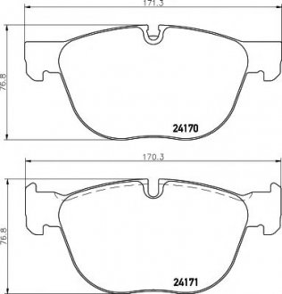 8DB355012-541 HELLA Гальмівні колодки перед. BMW X5/X6 07- (ATE)