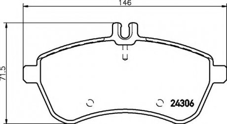 8DB355012-601 HELLA Тормозные колодки перед. MB W204 07-14 (TRW)