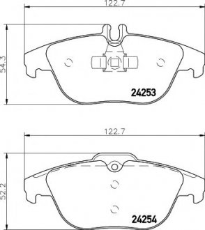 8DB355012-741 HELLA Тормозные колодки зад. MB W204 1.8-2.3 07- (ATE)