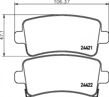 8DB355012-991 HELLA Тормозные колодки задние Opel Insignia 08- (TRW)