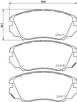 8DB 355 013-051 HELLA Гальмівні колодки дискові перед. Opel Insignia Saab 9-5 1.4-2.0Cdti 07.08-