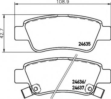 8DB 355 013-591 HELLA Тормозные колодки дисковые. Honda C-RV VIII 07-