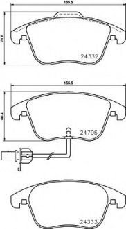 8DB 355 013-861 HELLA Тормозные колодки дисковые перед. Audi A4/Q5 (8RB) 08-