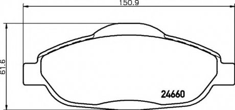 8DB355013-911 HELLA Гальмівні колодки перед. Peugeot 308 07- (Bosch)