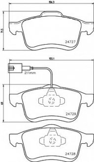 8DB355014-241 HELLA Тормозные колодки перед. Doblo 10- (диск 305mm)(155.2x69.08x20.3)